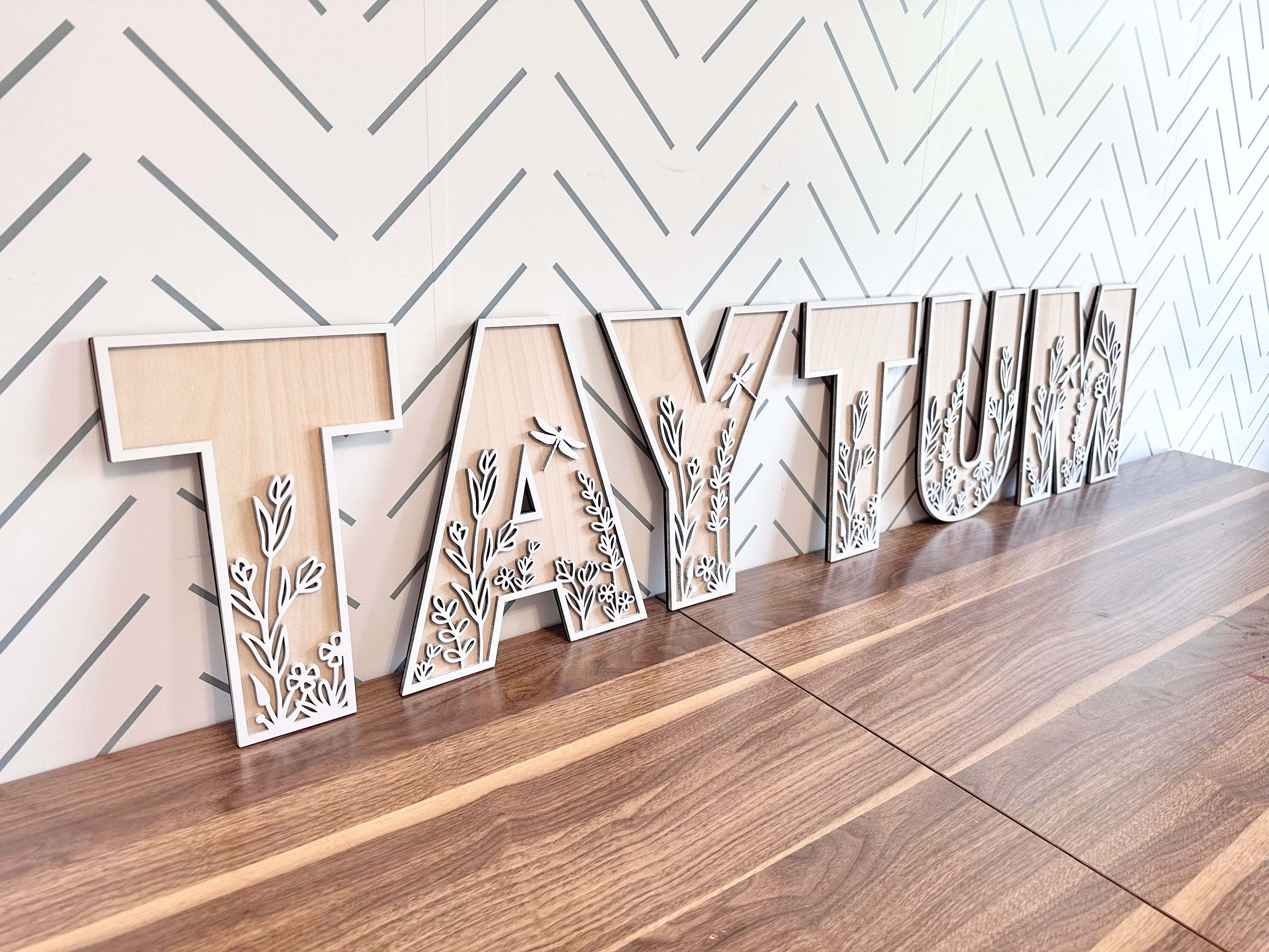 Wildflower Alphabet Lettering - ONE letter-CarpenterFarmhouse