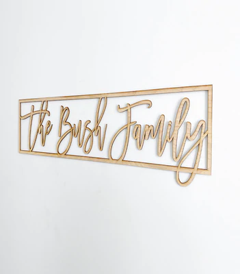 Custom Last Name Framed Wood Sign-CarpenterFarmhouse