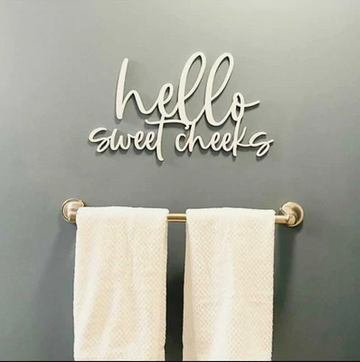 Hello Sweet Cheeks Wood Sign-CarpenterFarmhouse