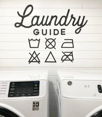 Laundry Guide Wood Wall Sign-CarpenterFarmhouse