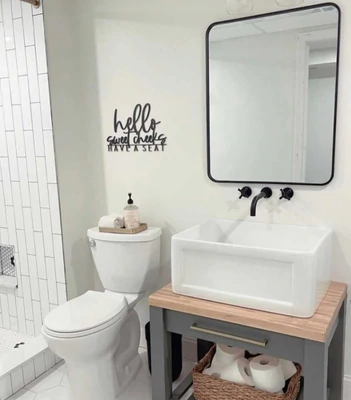 Hello Sweet Cheeks Have A Seat Wood Sign-CarpenterFarmhouse