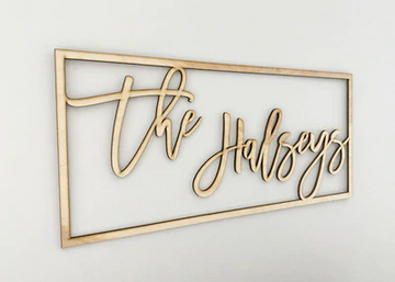Custom Last Name Wooden Cutout-CarpenterFarmhouse