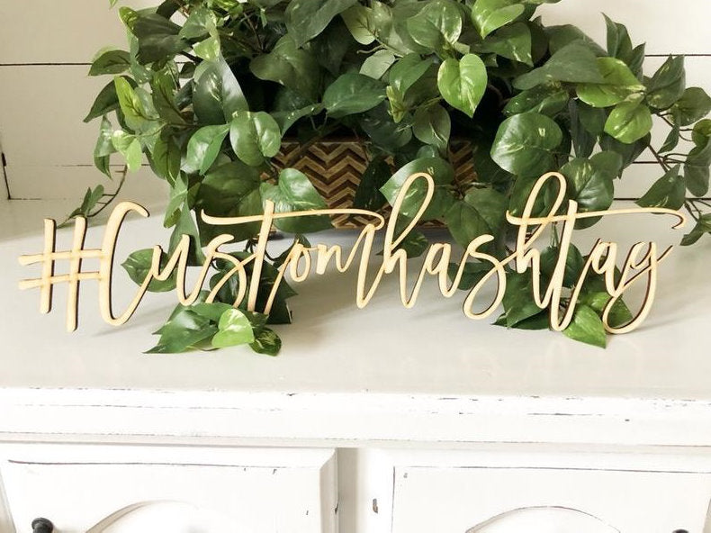 Personalized Custom #Hashtag Wood Sign-CarpenterFarmhouse
