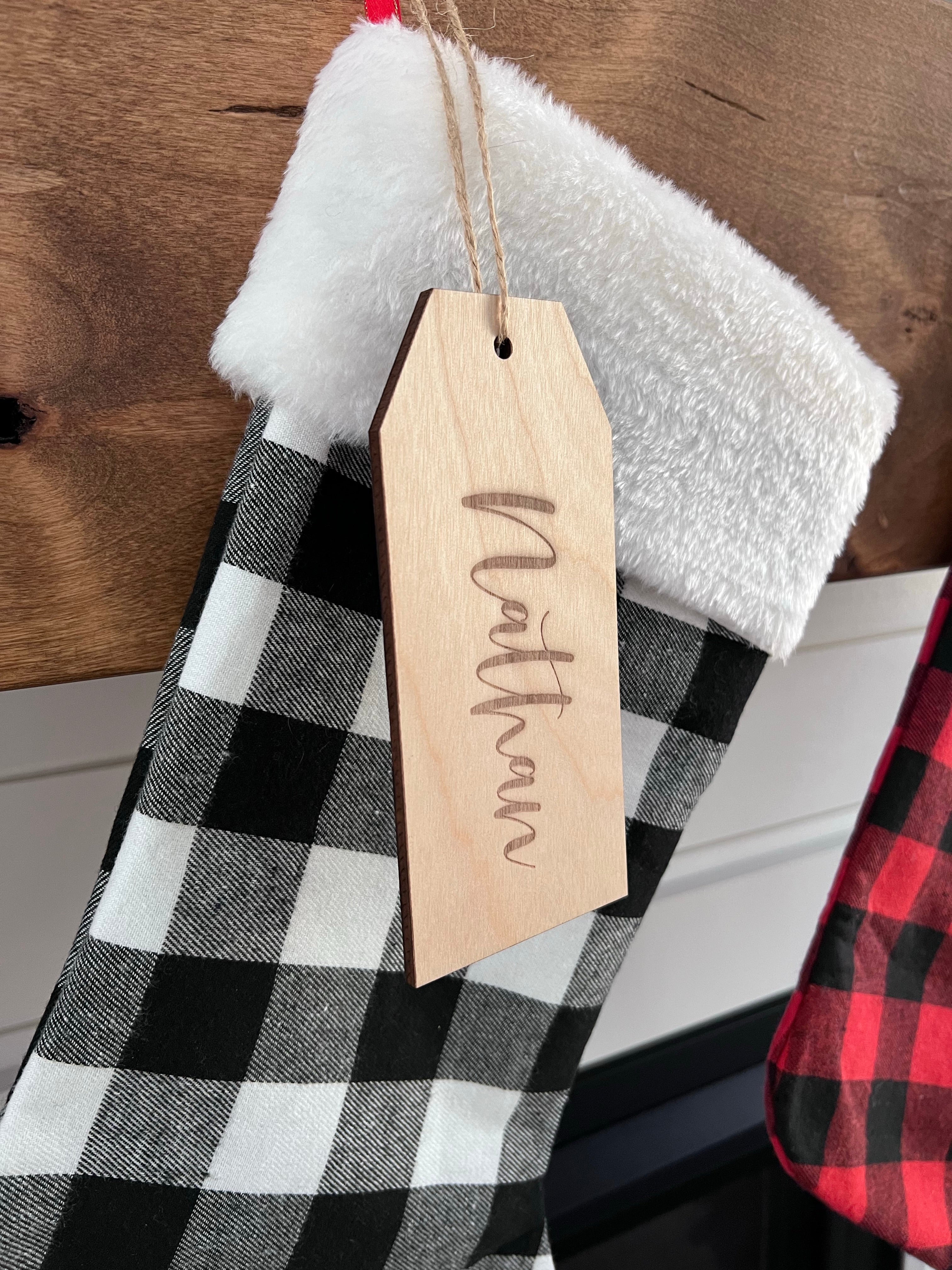 Personalized Stocking Name Tag-CarpenterFarmhouse