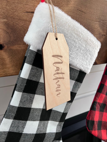 Personalized Stocking Name Tag-CarpenterFarmhouse