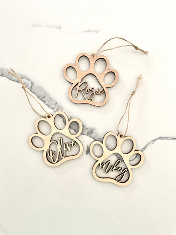 Animal paw print Christmas ornament-CarpenterFarmhouse