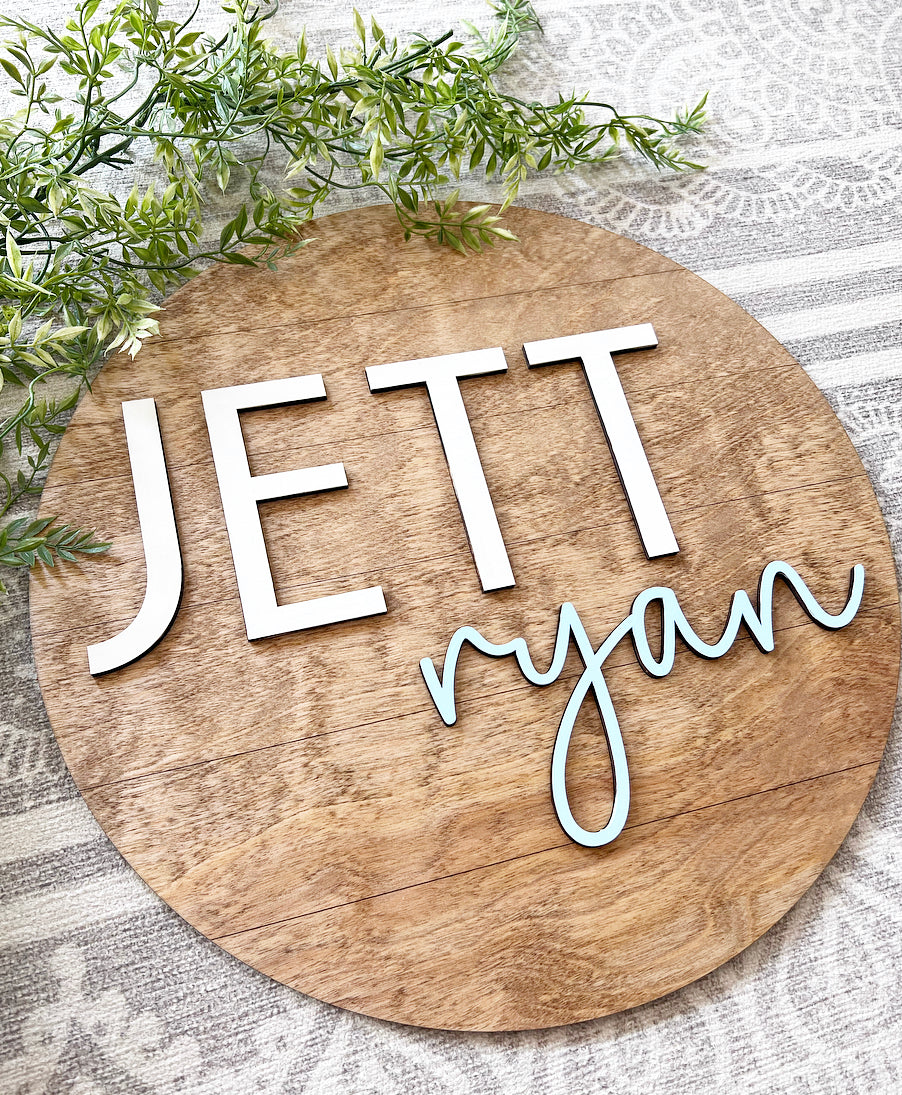 Custom Round 3D Layered Sign-CarpenterFarmhouse