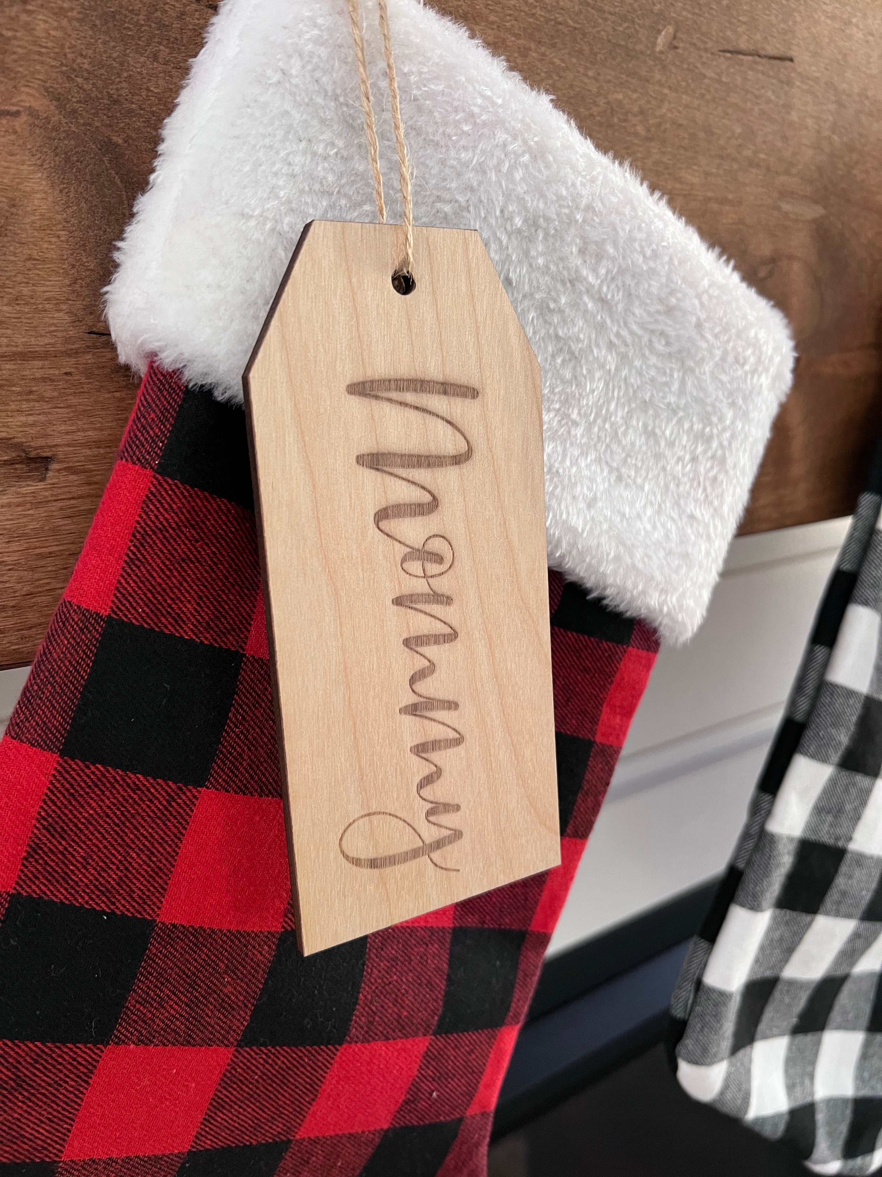 Personalized Stocking Name Tag-CarpenterFarmhouse