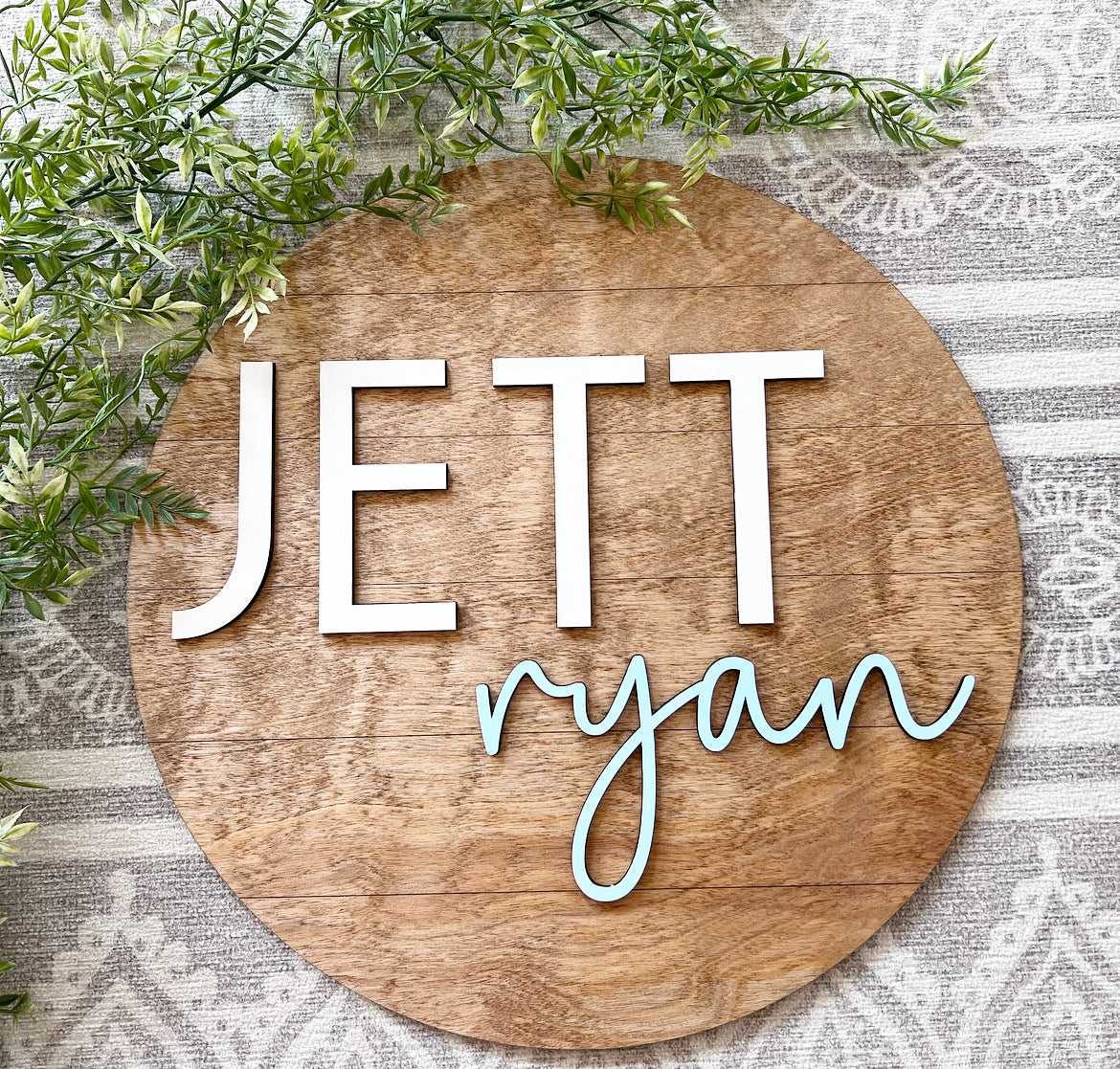 Custom Round 3D Layered Sign-CarpenterFarmhouse