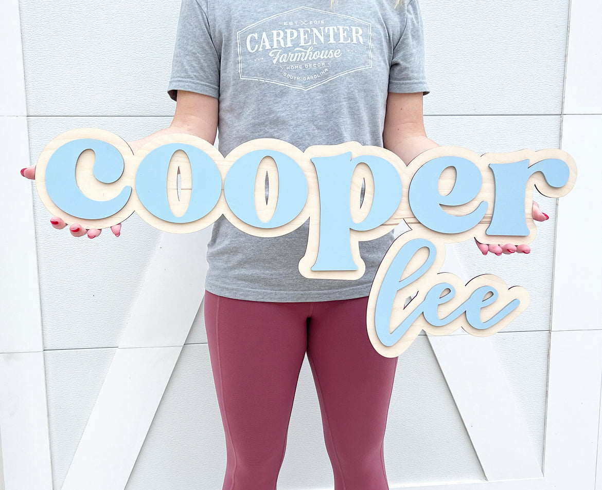 Custom DIY name sign-CarpenterFarmhouse