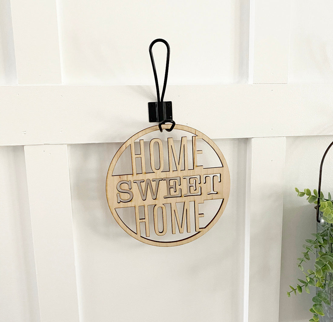 Home sweet home round wooden sign-CarpenterFarmhouse