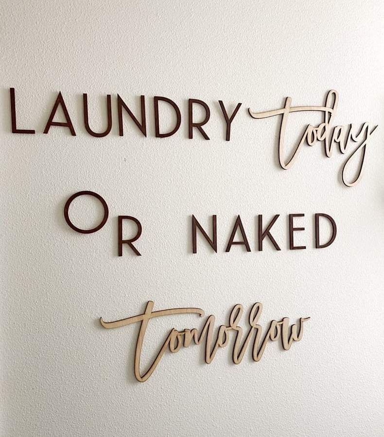 Laundry Today or Naked Tomorrow Wood Sign-CarpenterFarmhouse