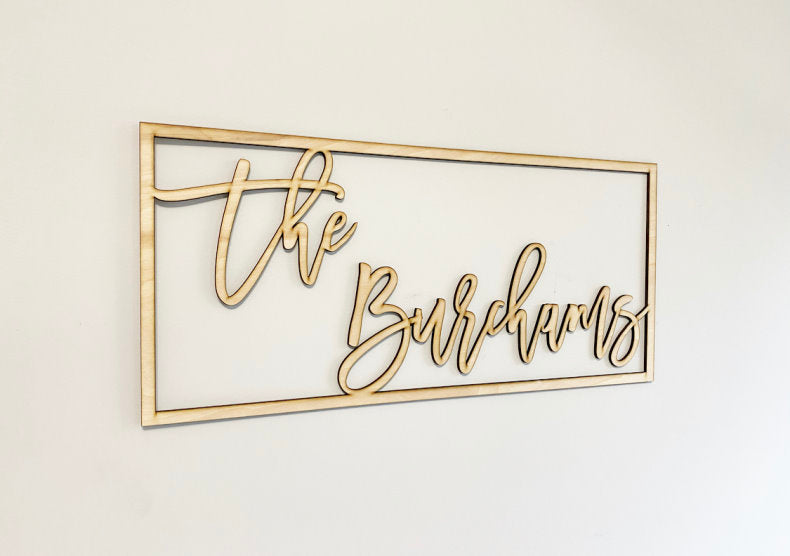 Custom Last Name Wooden Cutout-CarpenterFarmhouse