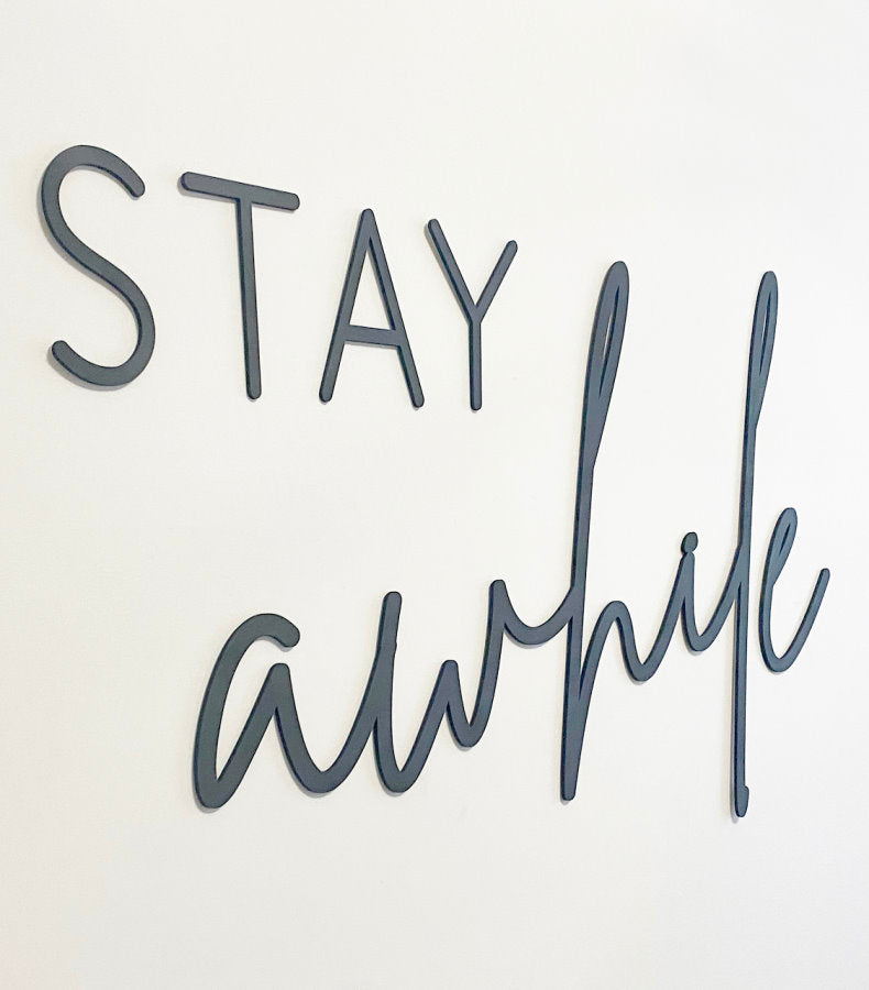 Stay Awhile Wood Sign-CarpenterFarmhouse
