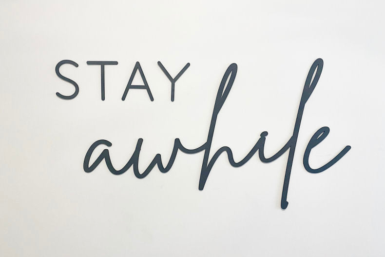 Stay Awhile Wood Sign-CarpenterFarmhouse