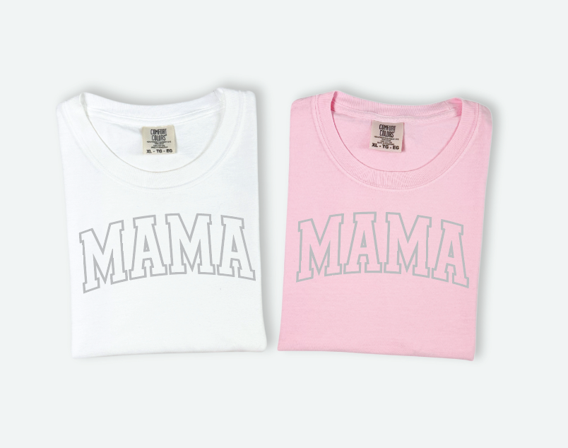 Mama Varsity Outline Tee-CarpenterFarmhouse