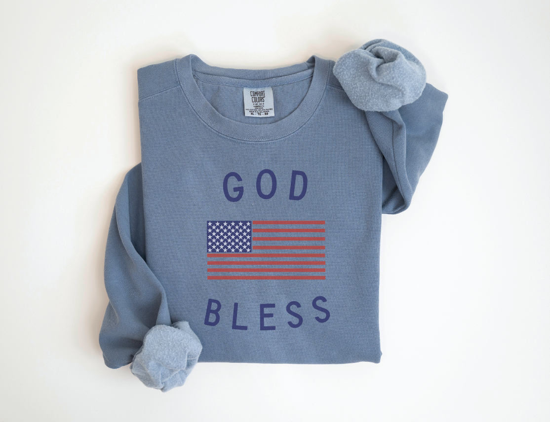 God Bless America Unisex Lightweight Classic Pullover-CarpenterFarmhouse