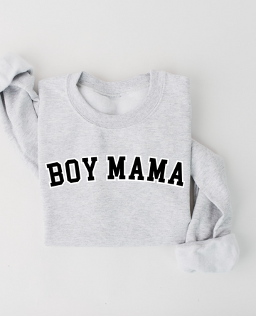Boy Mama Varsity Outline Pullover-CarpenterFarmhouse