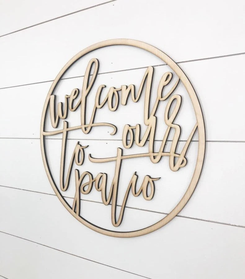 Personalized Welcome to our Patio/Porch/Deck Wood Sign-CarpenterFarmhouse
