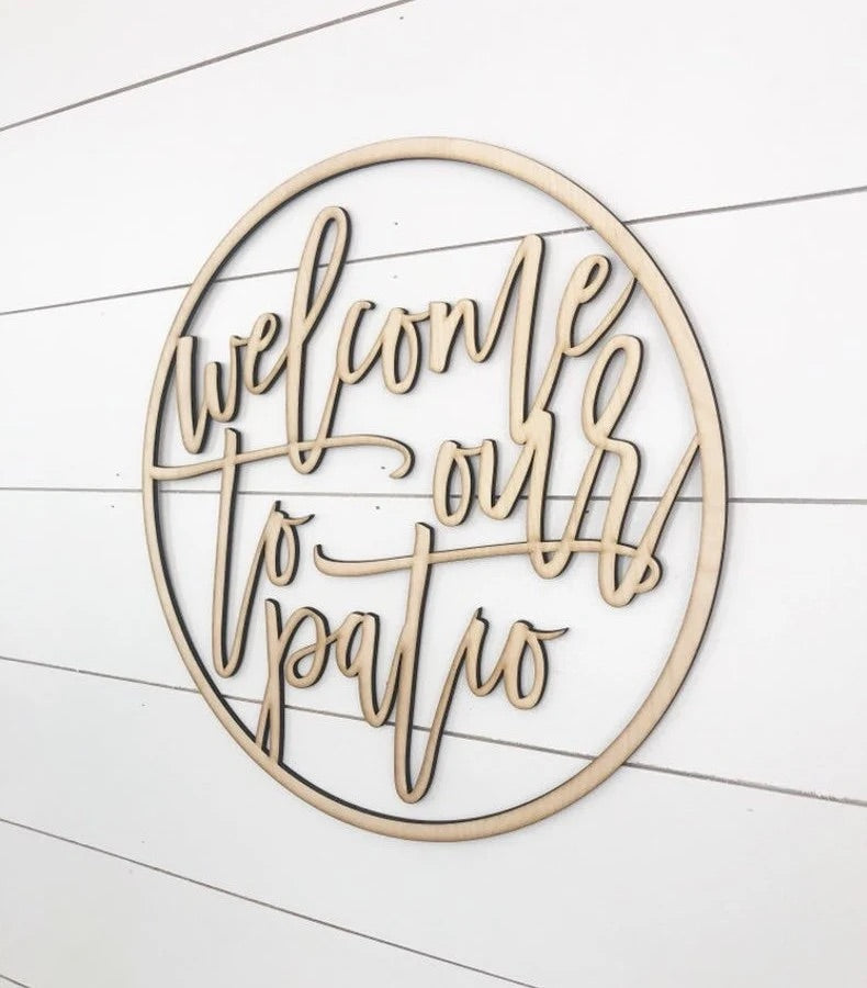 Personalized Welcome to our Patio/Porch/Deck Wood Sign-CarpenterFarmhouse