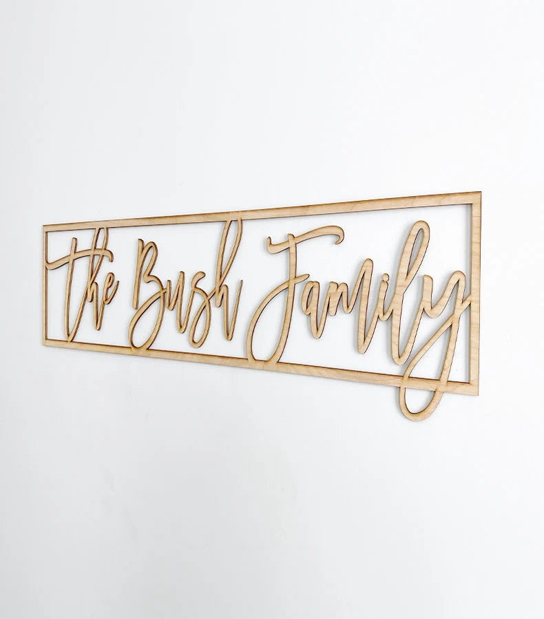 Custom Last Name Framed Wood Sign-CarpenterFarmhouse
