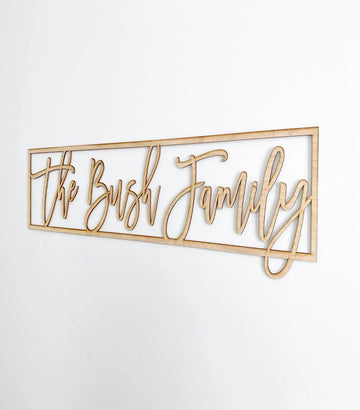 Custom Last Name Framed Wood Sign-CarpenterFarmhouse