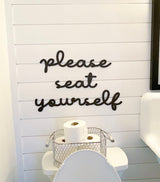 Please seat yourself wooden bathroom sign-CarpenterFarmhouse