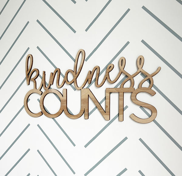 Kindness Counts Wooden Sign-CarpenterFarmhouse