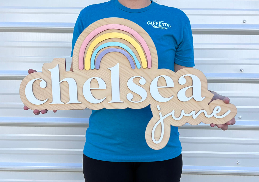 Custom 3D Wooden Name Sign with Designs of your choice-CarpenterFarmhouse