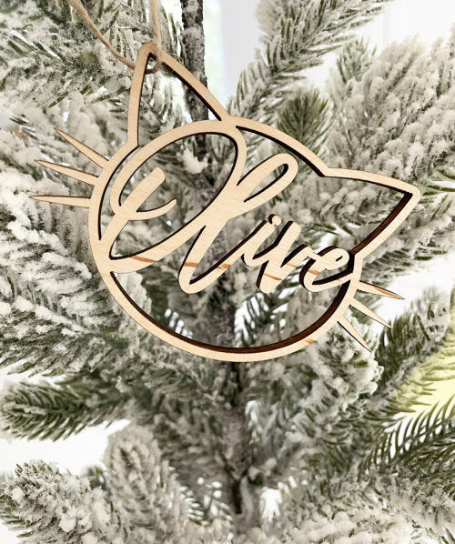 Cute Cat Face Ornament-CarpenterFarmhouse