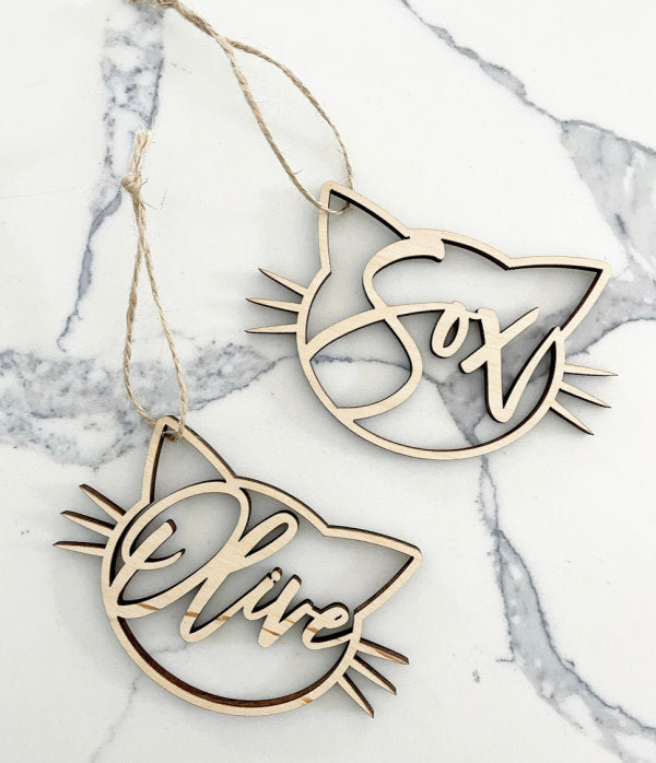Cute Cat Face Ornament-CarpenterFarmhouse