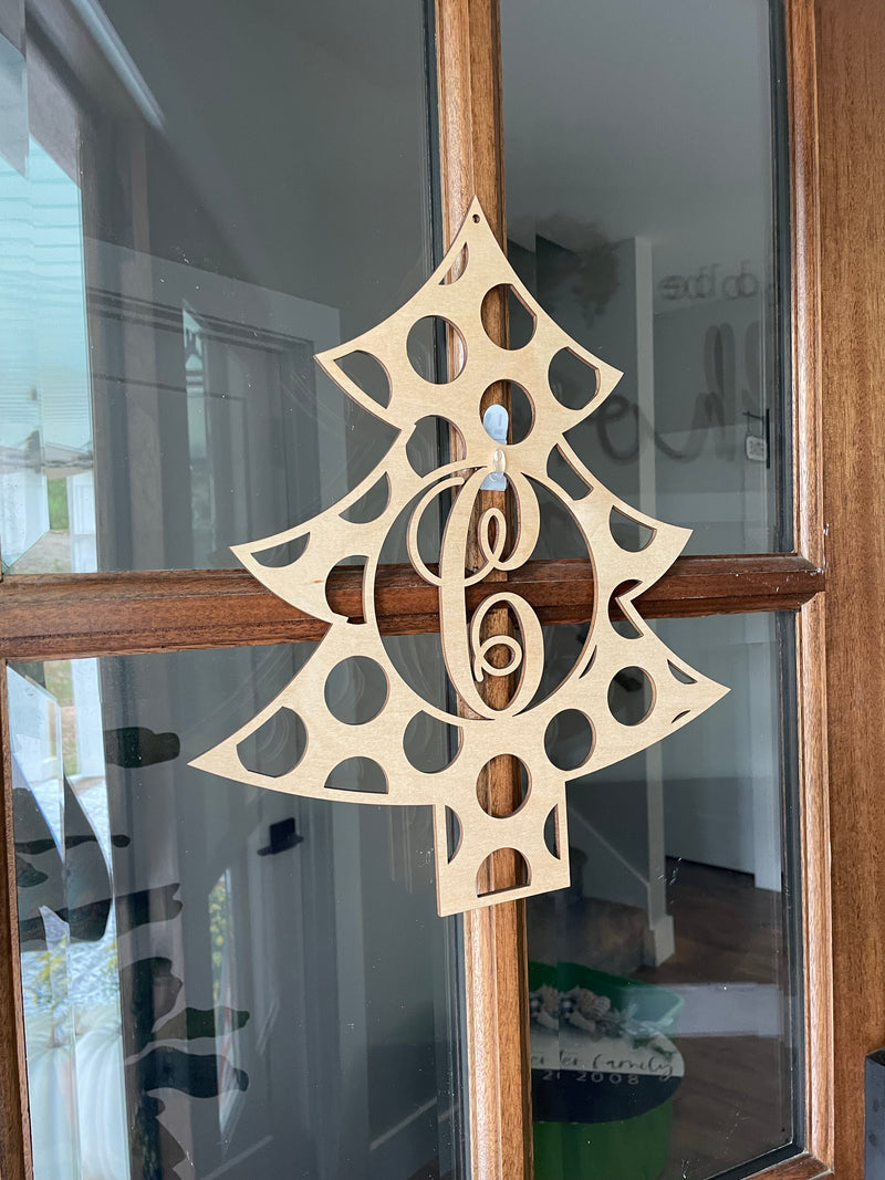 Monogram Holiday door hanger-CarpenterFarmhouse