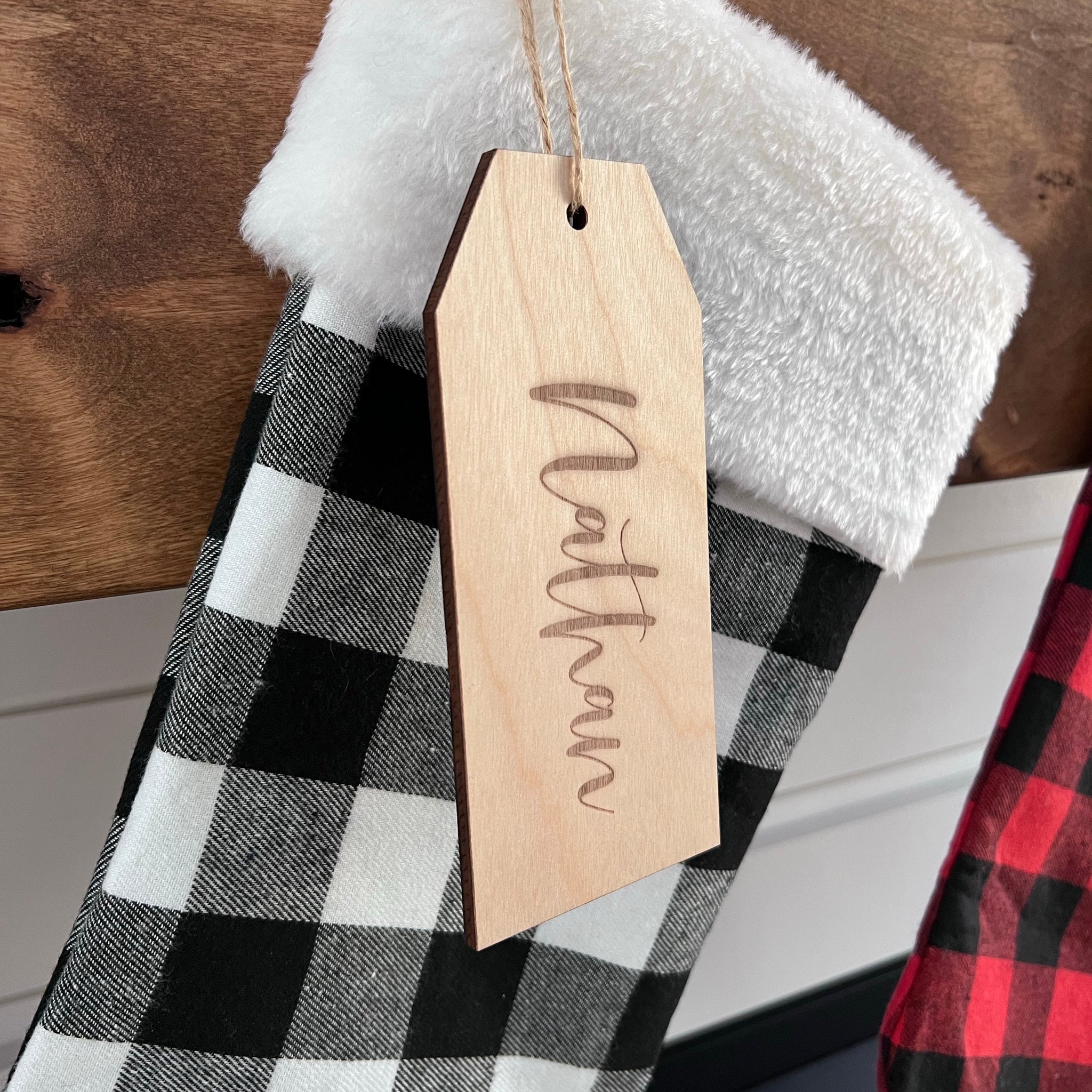 Personalized Stocking Name Tag-CarpenterFarmhouse