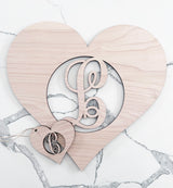 Heart Monogram door hanger-CarpenterFarmhouse
