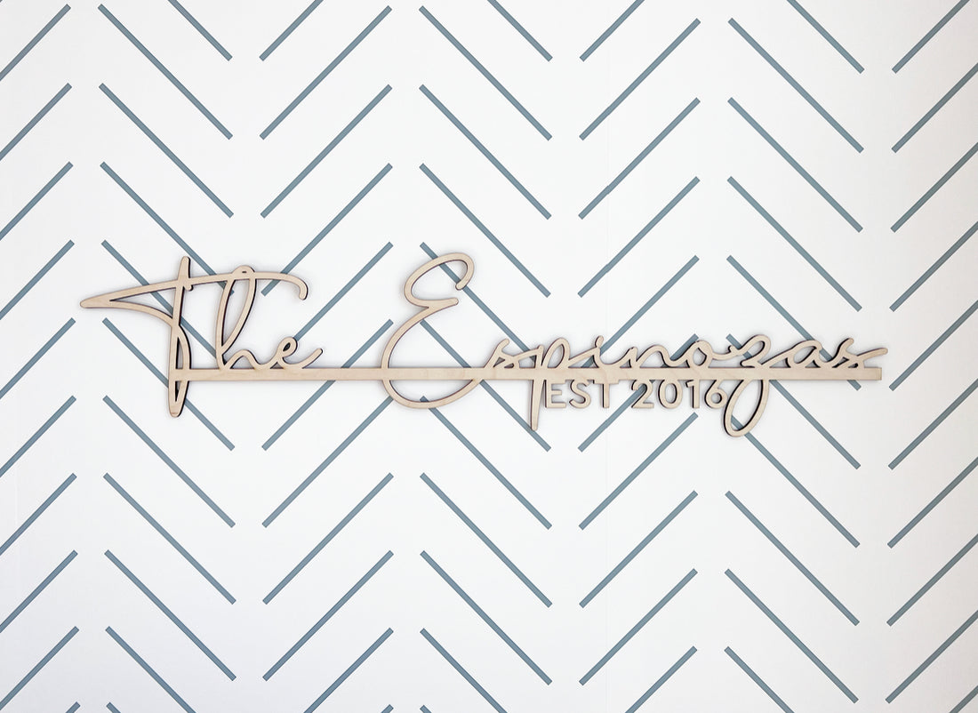 Personalized Custom Family Name Established Wood Sign-CarpenterFarmhouse