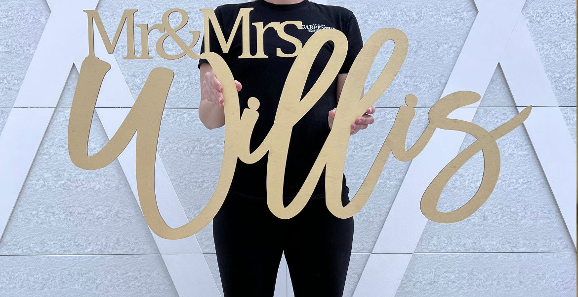 Mr & Mrs Last Name Sign-CarpenterFarmhouse