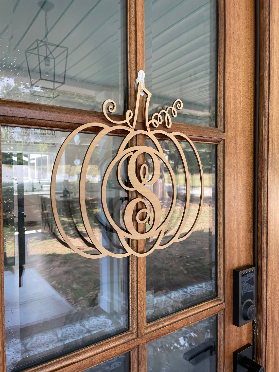 Monogram pumpkin door hanger-CarpenterFarmhouse