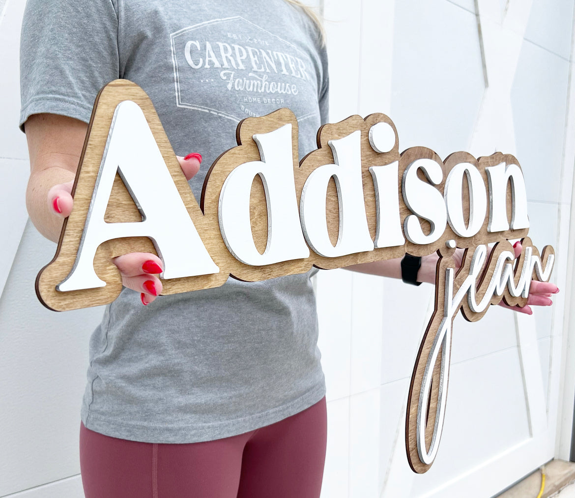 Custom DIY name sign-CarpenterFarmhouse