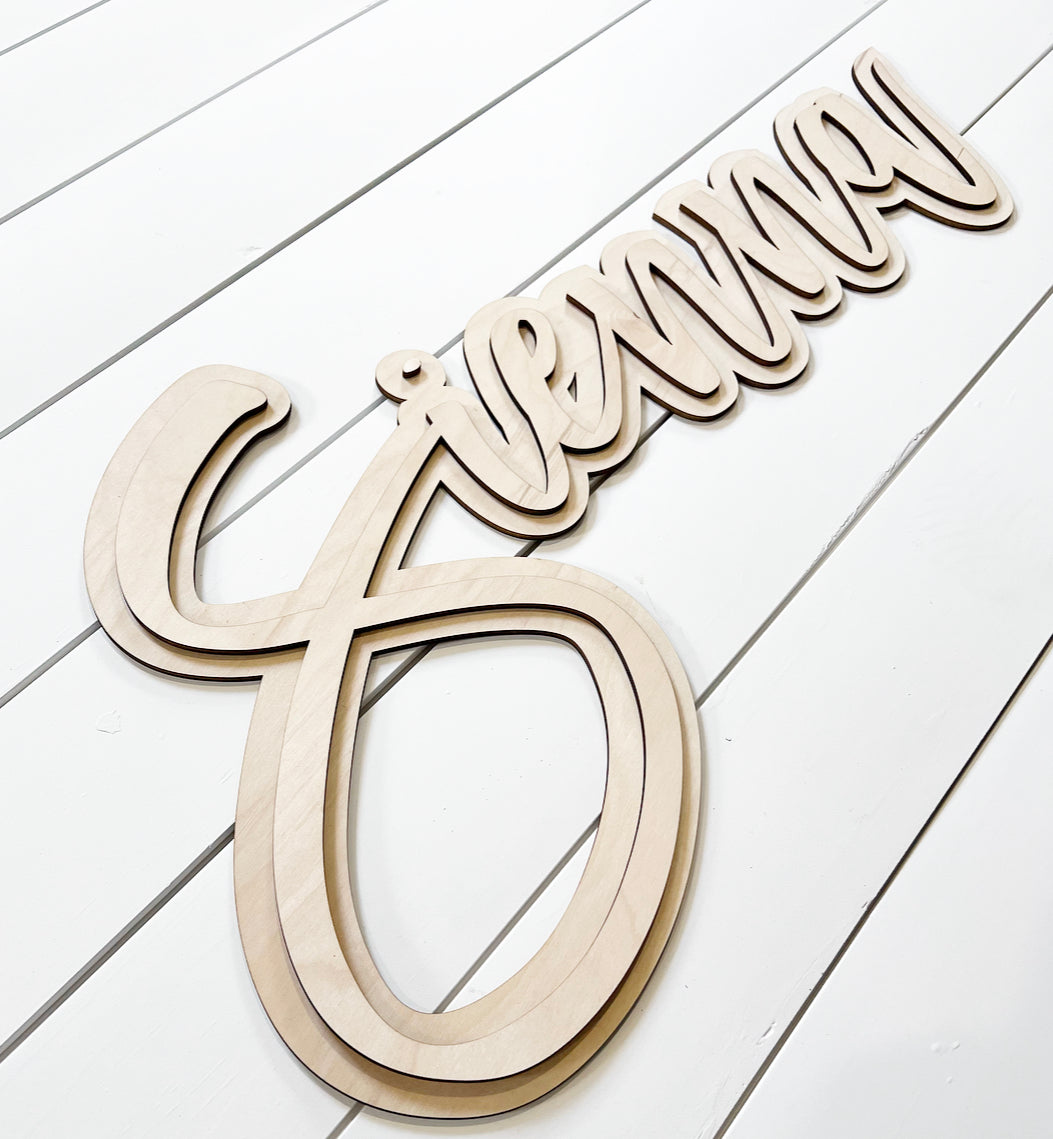 Custom DIY name sign-CarpenterFarmhouse
