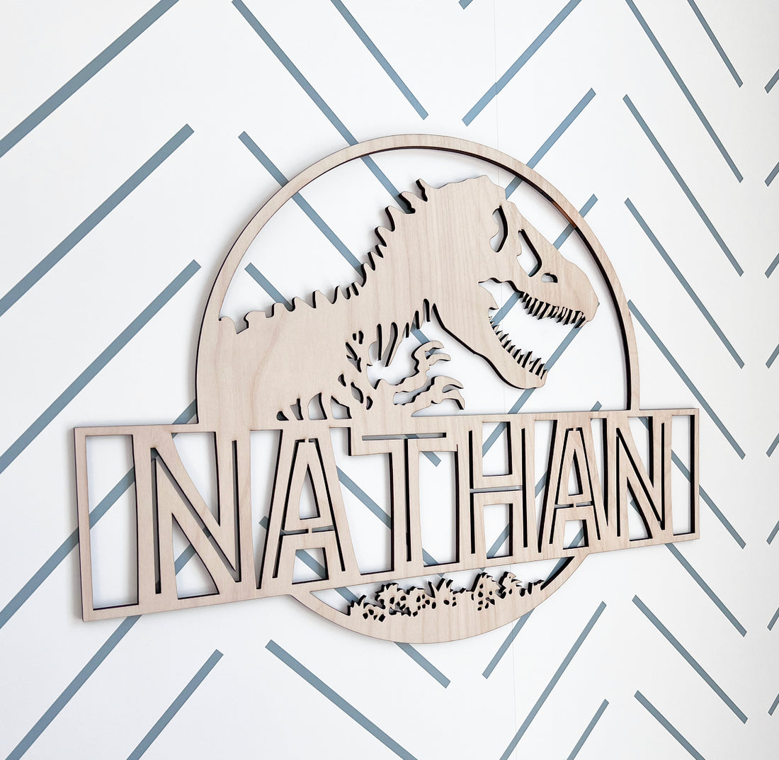 Jurassic Dinosaur Name Sign-CarpenterFarmhouse