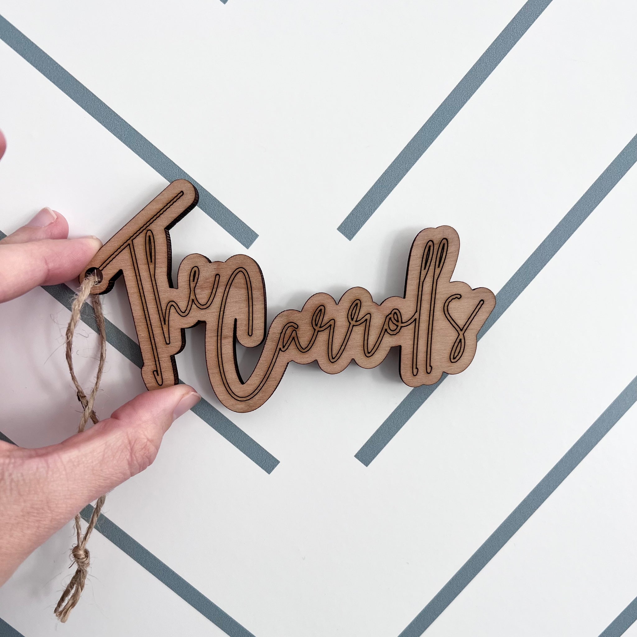 Last name stocking tag Christmas ornament-CarpenterFarmhouse