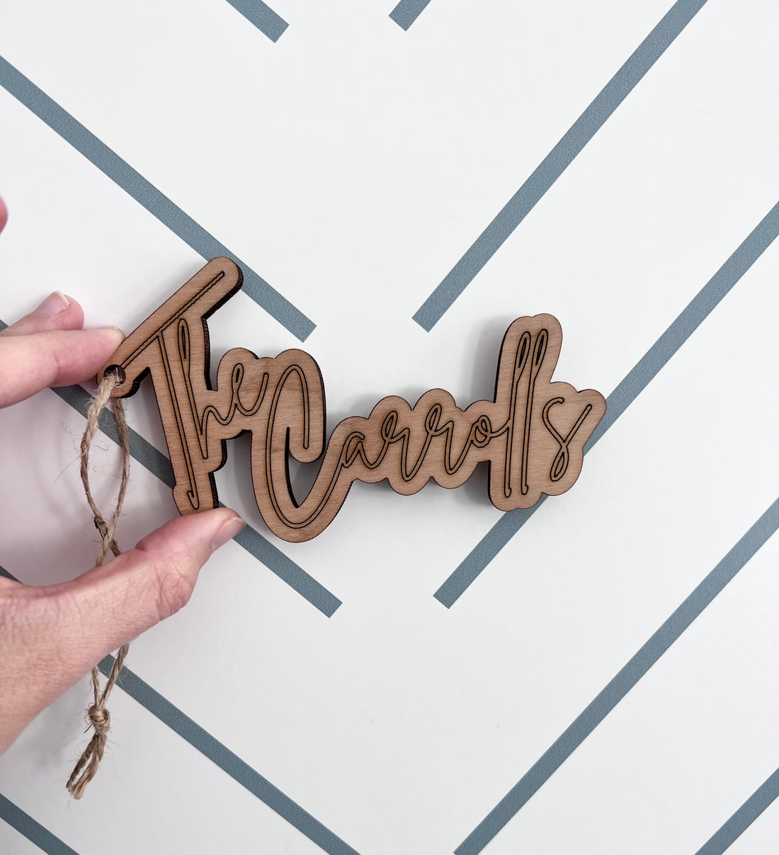 Last name stocking tag Christmas ornament-CarpenterFarmhouse