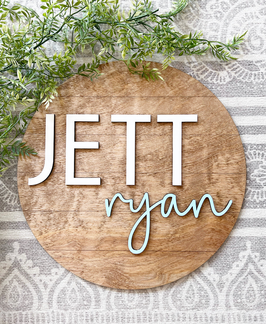 Custom Round 3D Layered Sign – Carpenter Farmhouse