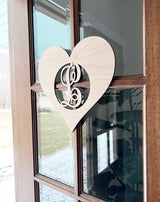 Heart Monogram door hanger-CarpenterFarmhouse