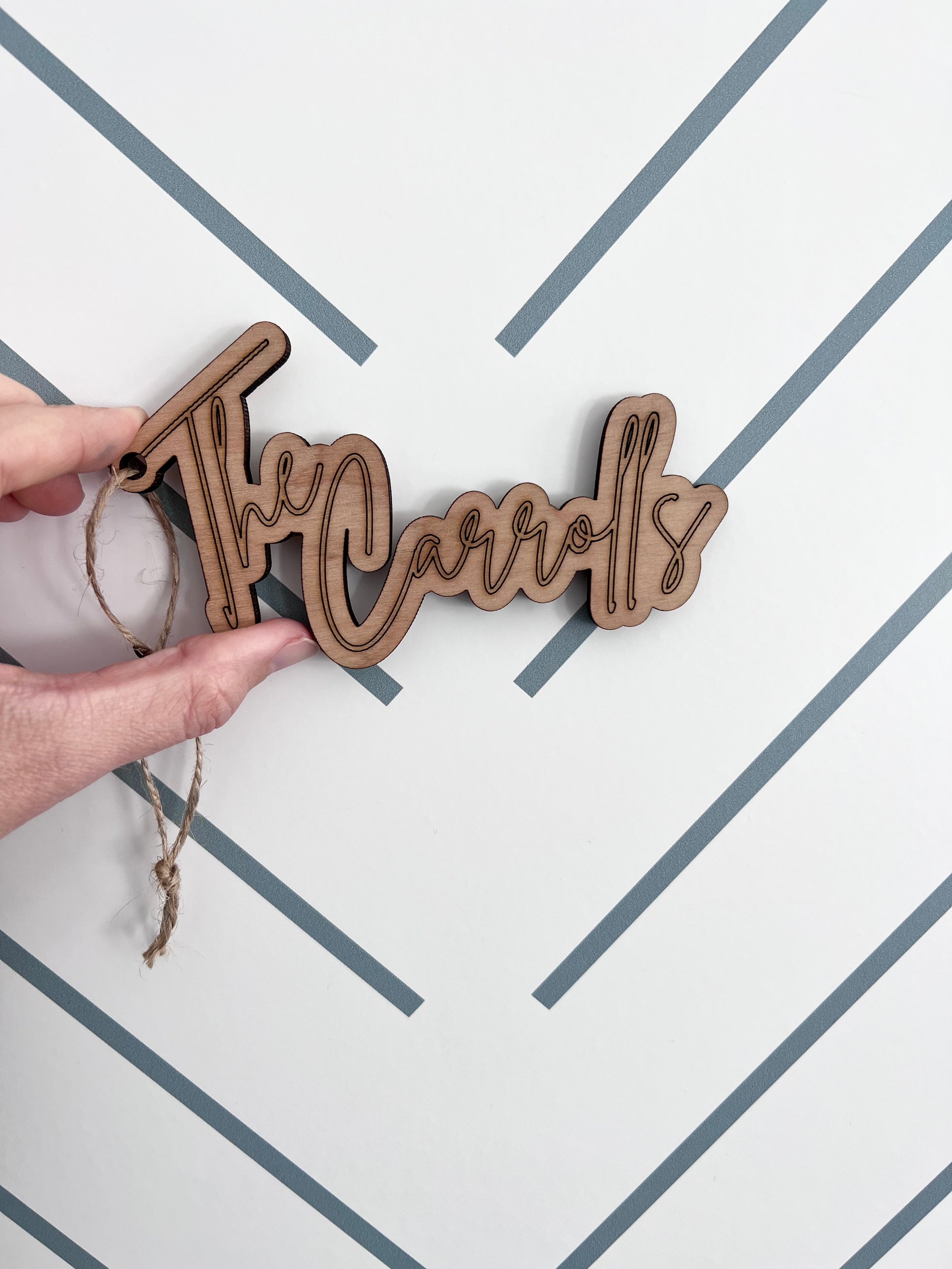 Last name stocking tag Christmas ornament-CarpenterFarmhouse