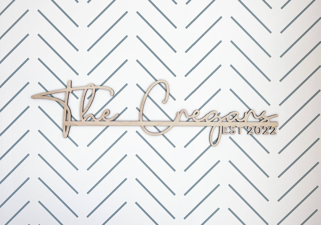 Personalized Custom Family Name Established Wood Sign-CarpenterFarmhouse
