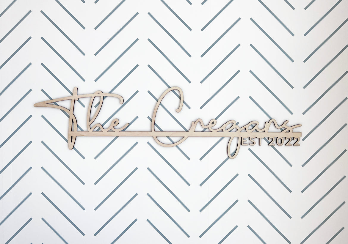 Personalized Custom Family Name Established Wood Sign-CarpenterFarmhouse