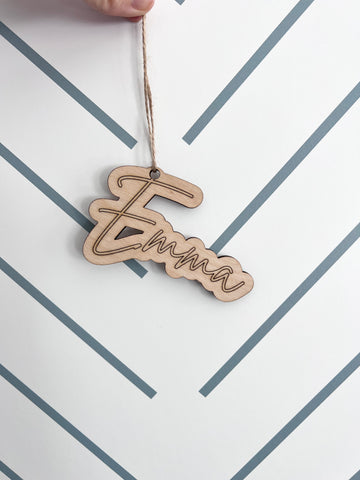 Single name stocking tag Christmas ornament-CarpenterFarmhouse
