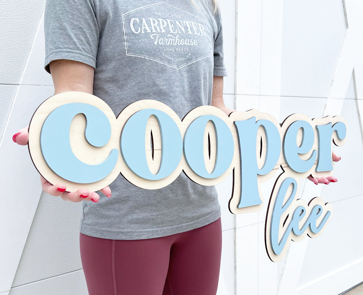 Custom DIY name sign-CarpenterFarmhouse