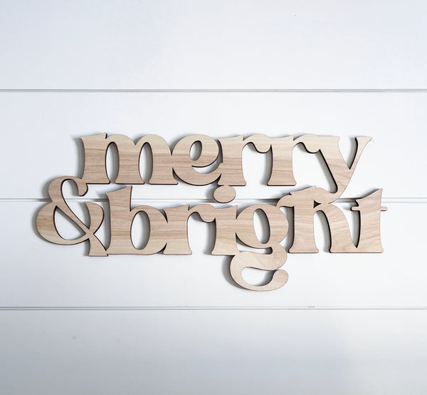 Merry & Bright Wooden Sign-CarpenterFarmhouse